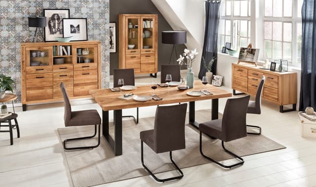 ELFO Highboard Tina Vitrine Wildeiche Geölt Teilmassiv