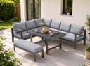 MeXo Gartenlounge-Set XXL 5-tlg. Aluminium Grau mit Kissen Bild 2