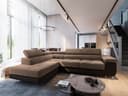 Masseno Ecksofa SELVA L-Form mit Schlaffunktion und Bettkasten Beige Bild 2