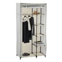 MSV Stoffschrank Grau 7 Böden Metallgestell Faltschrank Bild 2