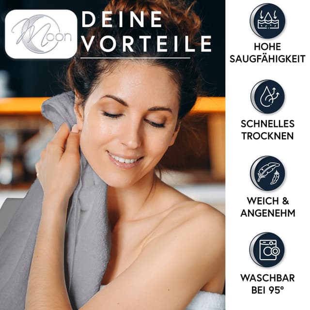 MOON Heimtextilien Friseurtücher Microfaser 10er Pack Saugstark