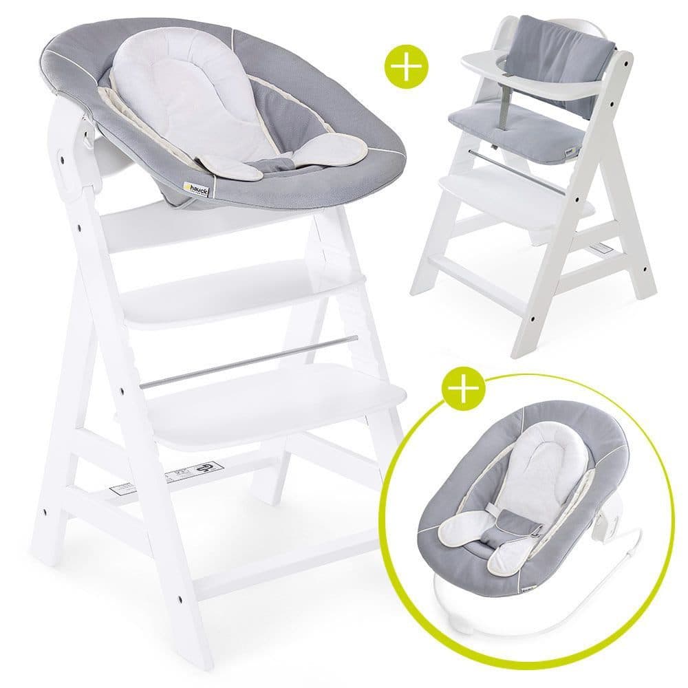 Hauck Alpha Plus Hochstuhl Set Weiß 4-in-1 mit Neugeborenenaufsatz - Bild 2