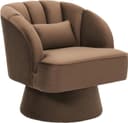GarveeMore Sessel 360° drehbar Braun Samtbezug Mid-Century Bild 2