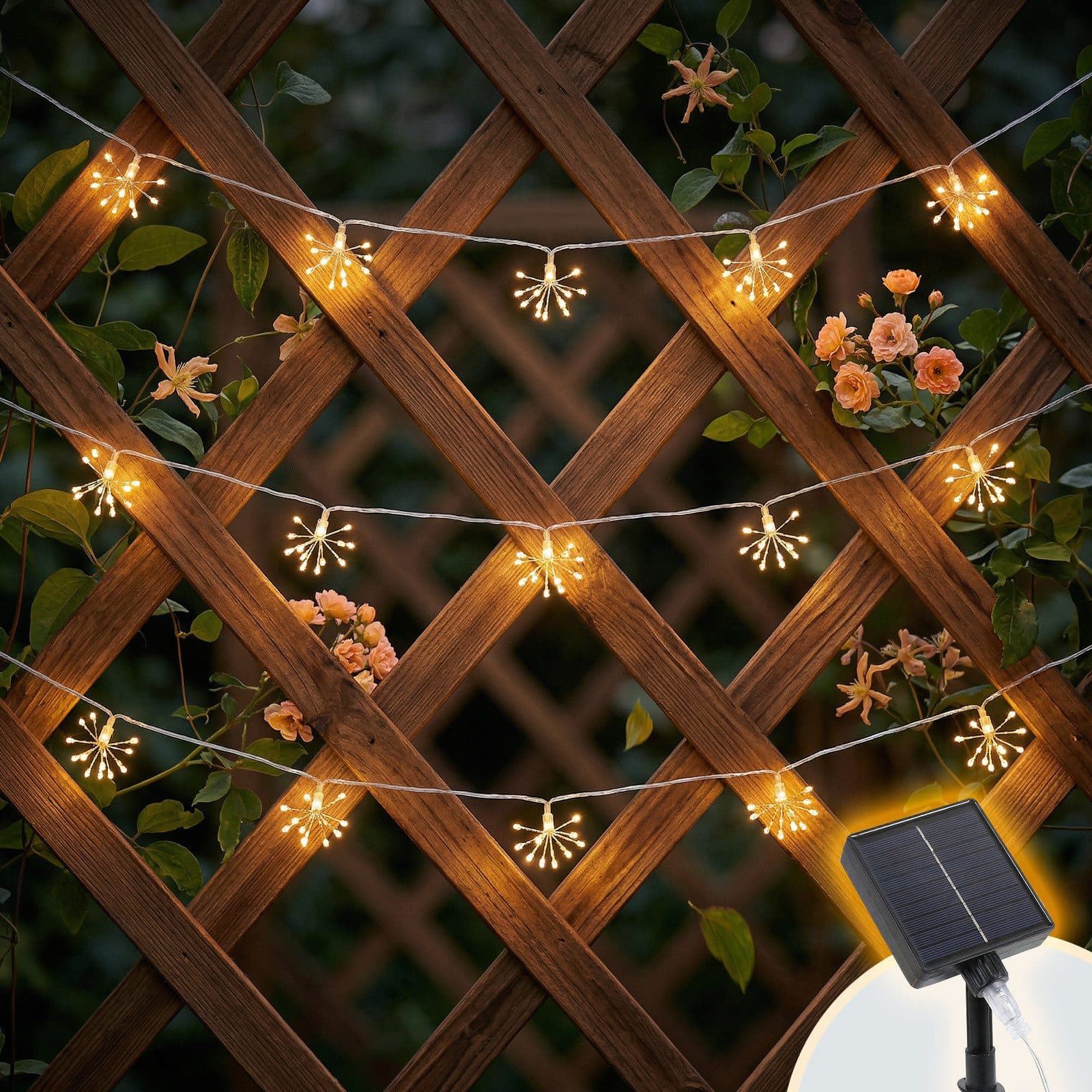 Salcar LED Solarleuchte Feuerwerk-Lichterkette 75 LEDs Warmweiß - Bild 2