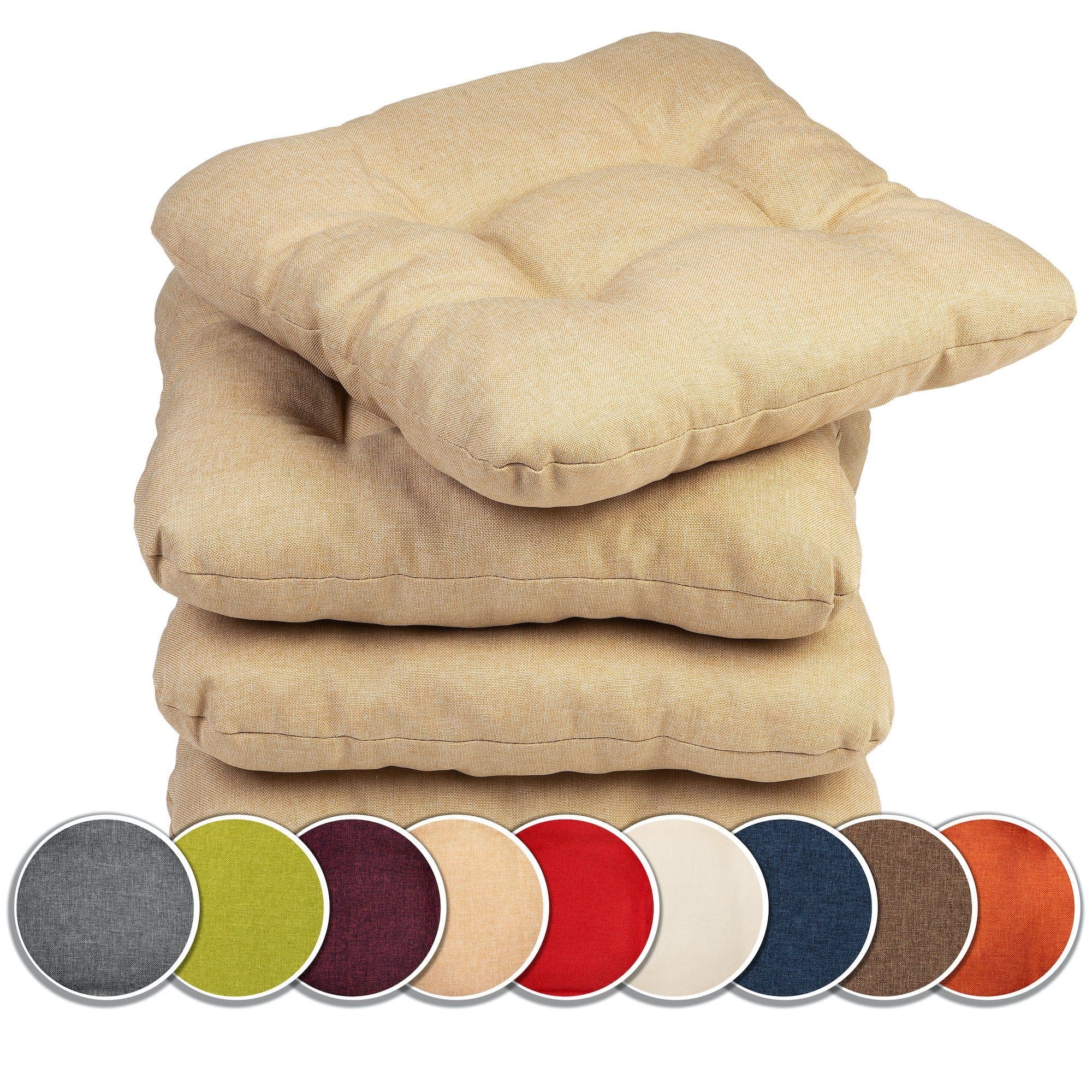 sunnypillow Stuhlkissen 4er Set Beige 40x40 cm - Bild 2