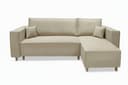 MARPUR Ecksofa RIO Beige Velourstoff mit Schlaffunktion und Bettkasten Bild 2
