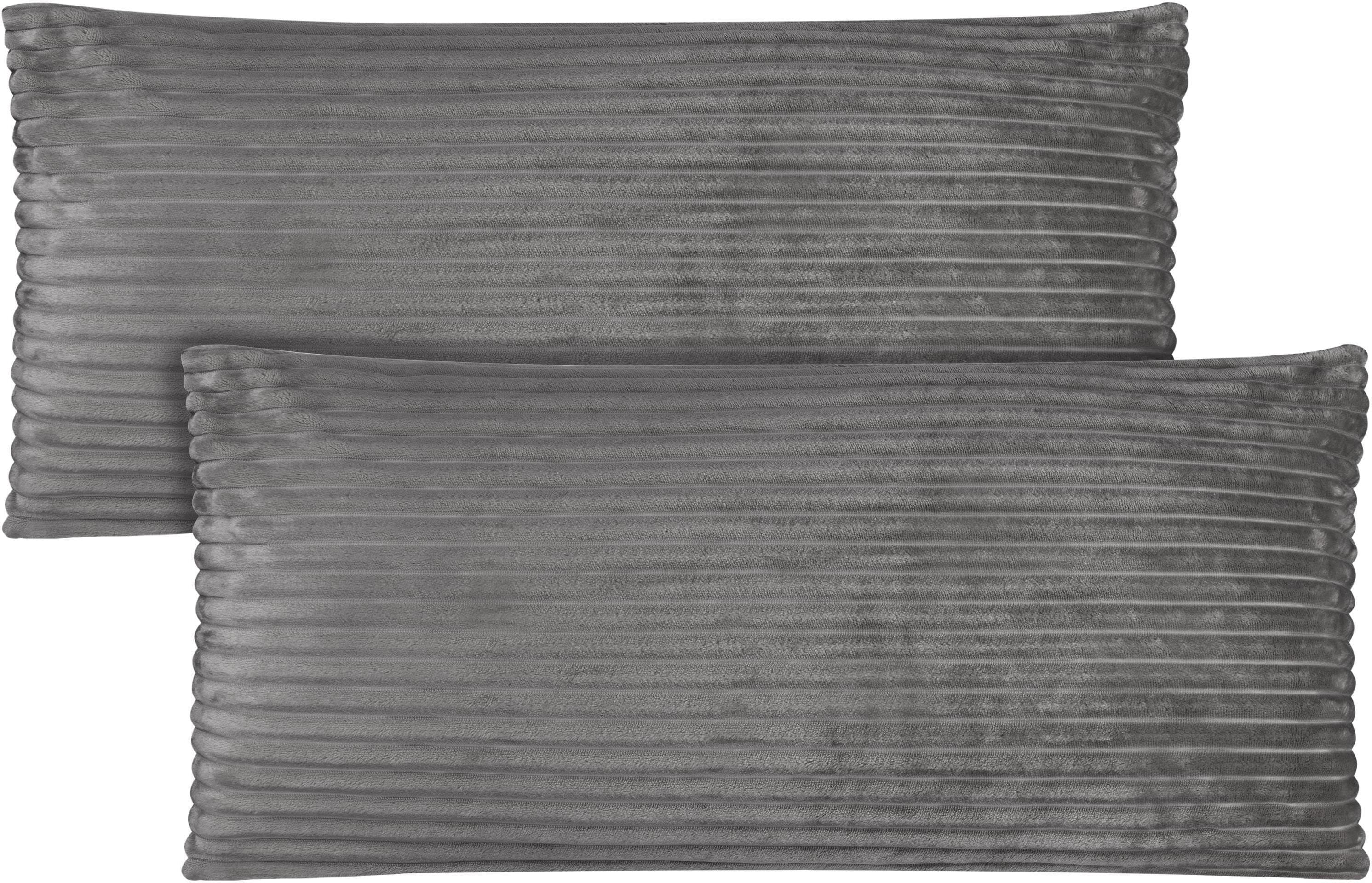 Aspero Kissenbezüge 2-tlg. Streifen-Flanell 40x80 cm - Bild 2