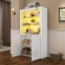 MODFU Vitrine gehärtetem Glas und Stauraum LED-Beleuchtung Bild 2