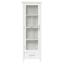 Teamson Home Hochschrank Leinenschrank Delaney weiß mit Glastür Bild 2