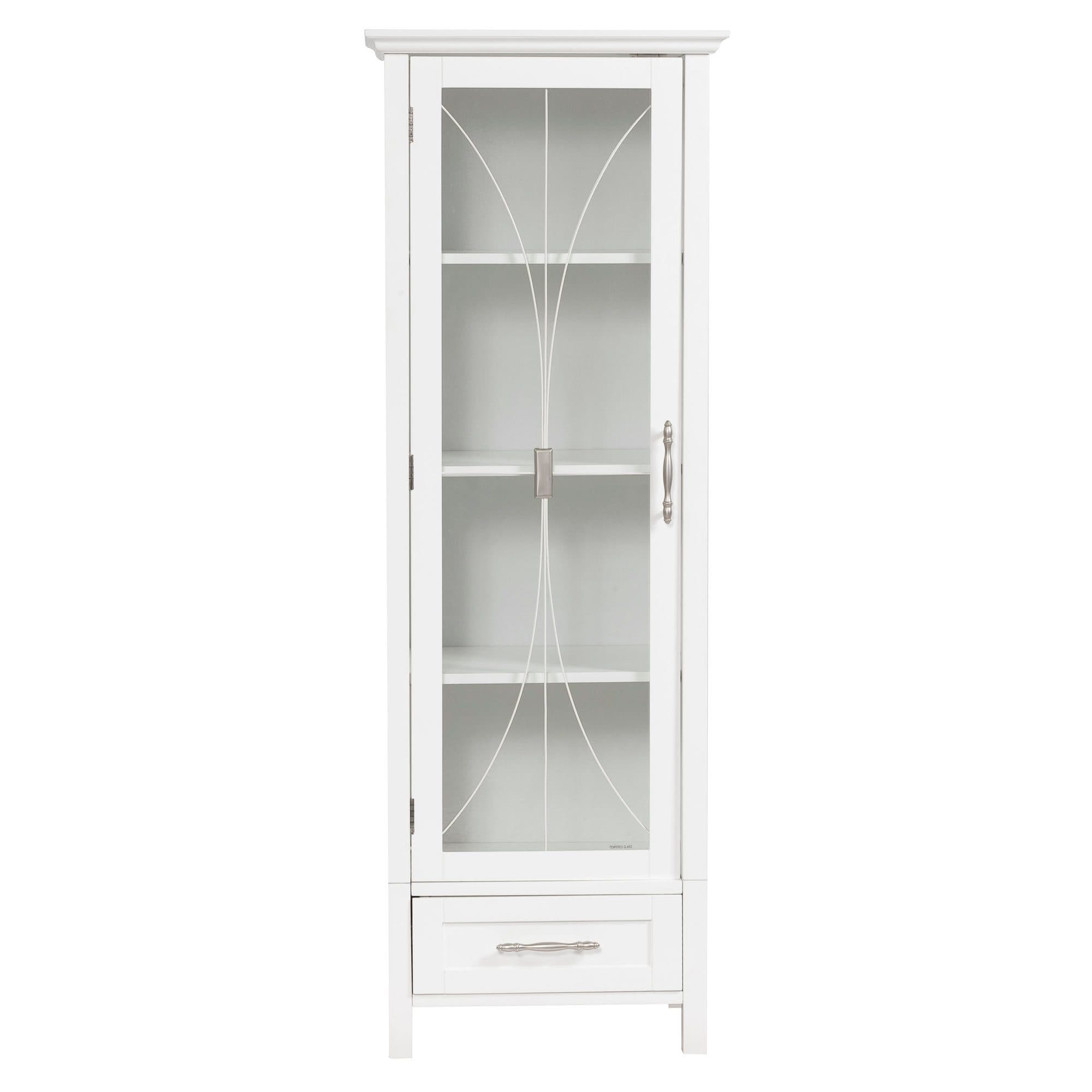 Teamson Home Hochschrank Leinenschrank Delaney weiß mit Glastür - Bild 2
