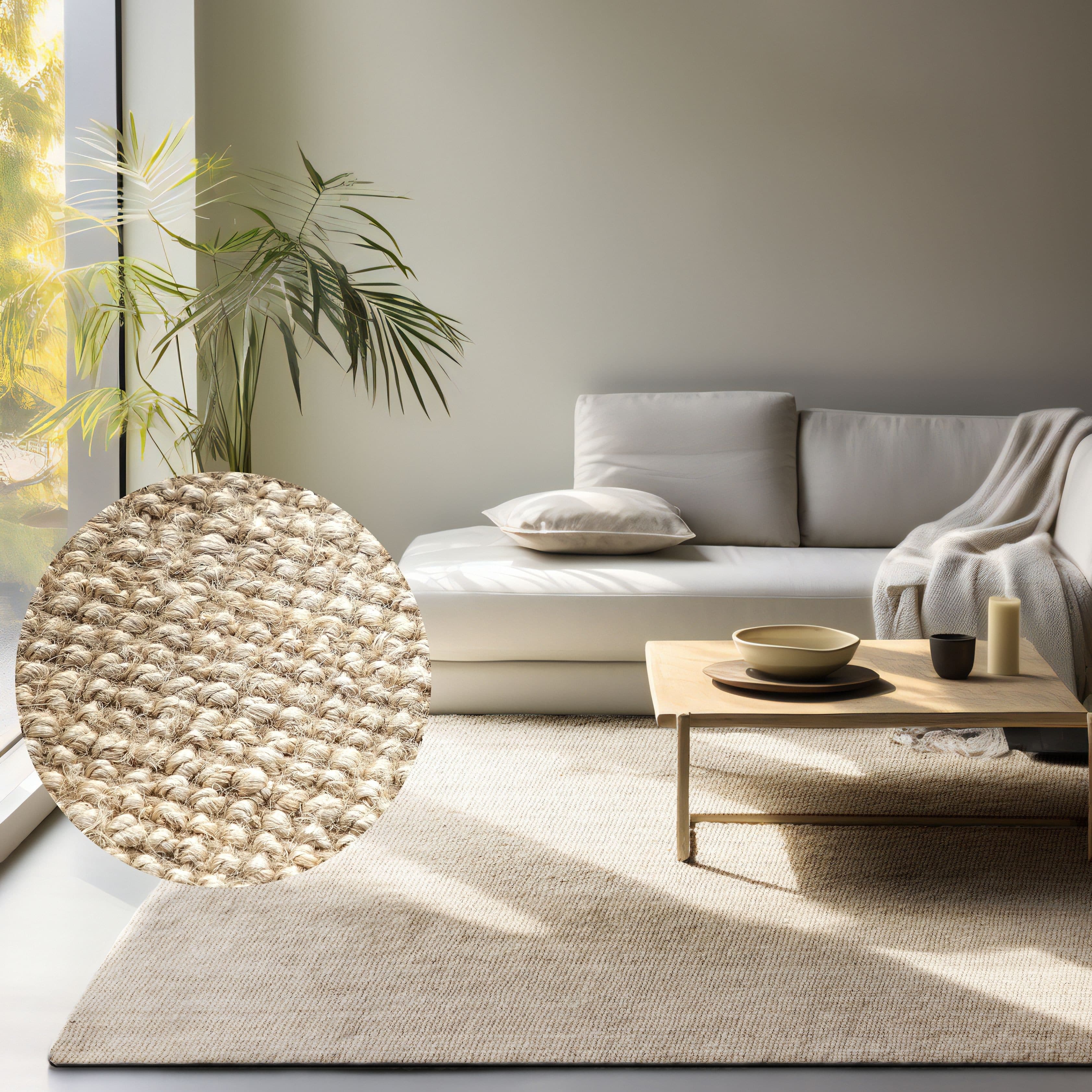 HANSE HOME Jaipur Jute-Teppich Skandi-Design Naturweiß - Bild 2