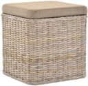 Krines Home Sitztruhe Rattan Grau Natur mit Deckel Bild 2