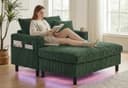LVHOM Polsterliege XXL Relaxsessel Grün mit LED-Licht & Ladestation Bild 2
