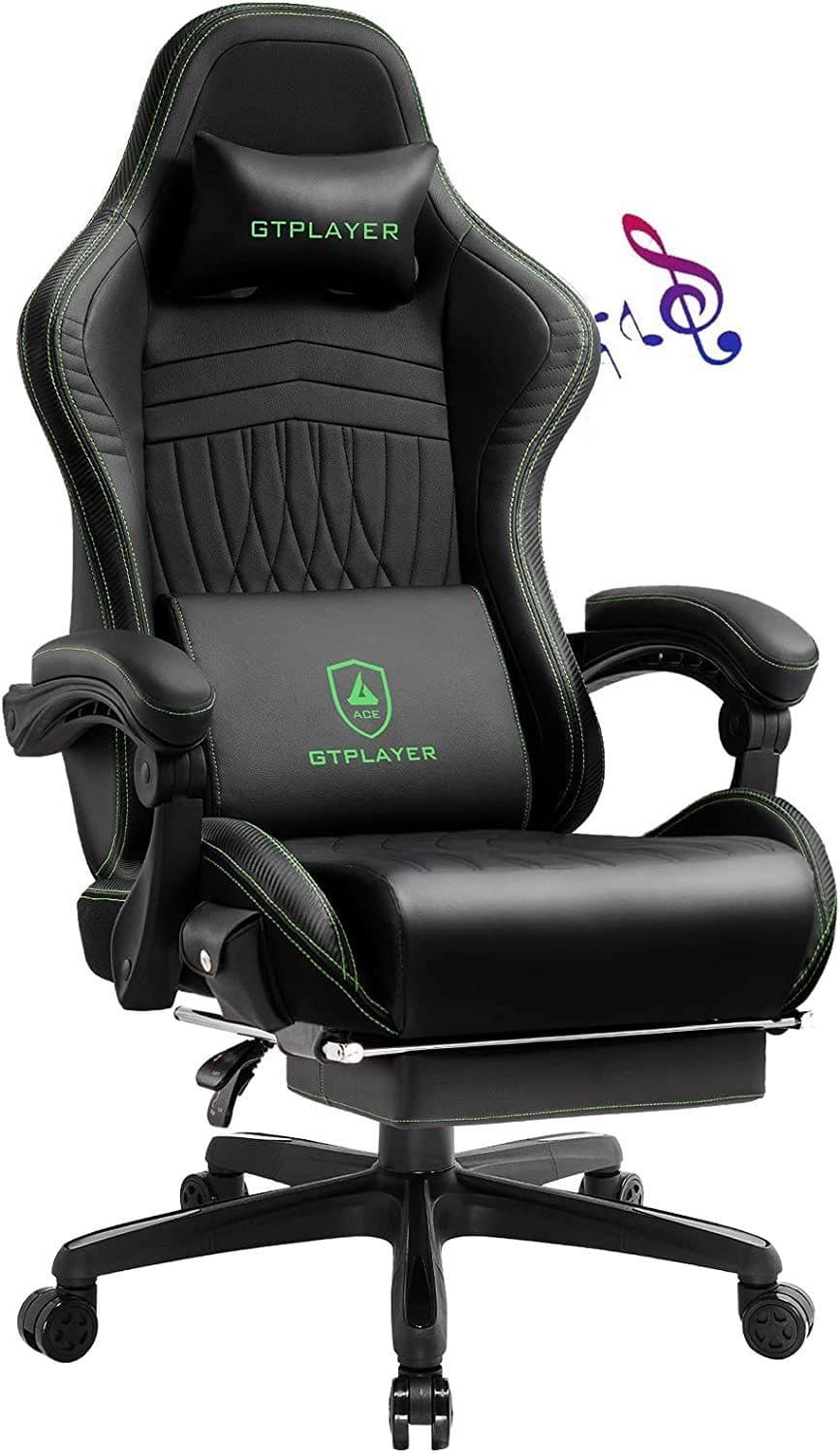 GTPLAYER Gaming-Stuhl mit HIFI Lautsprechern und Fußstütze Grün - Bild 2