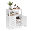 VASAGLE Badkommode Badschrank mit 2 Türen Weiß/Grau Bild 2