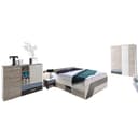 Lomadox Jugendzimmer-Set LEEDS-10 4-tlg. Sandeiche/Weiß/Blau Bild 2