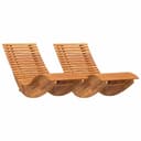 vidaXL Gartenliege 2-Person Braun Massivholz Wippend Bild 2