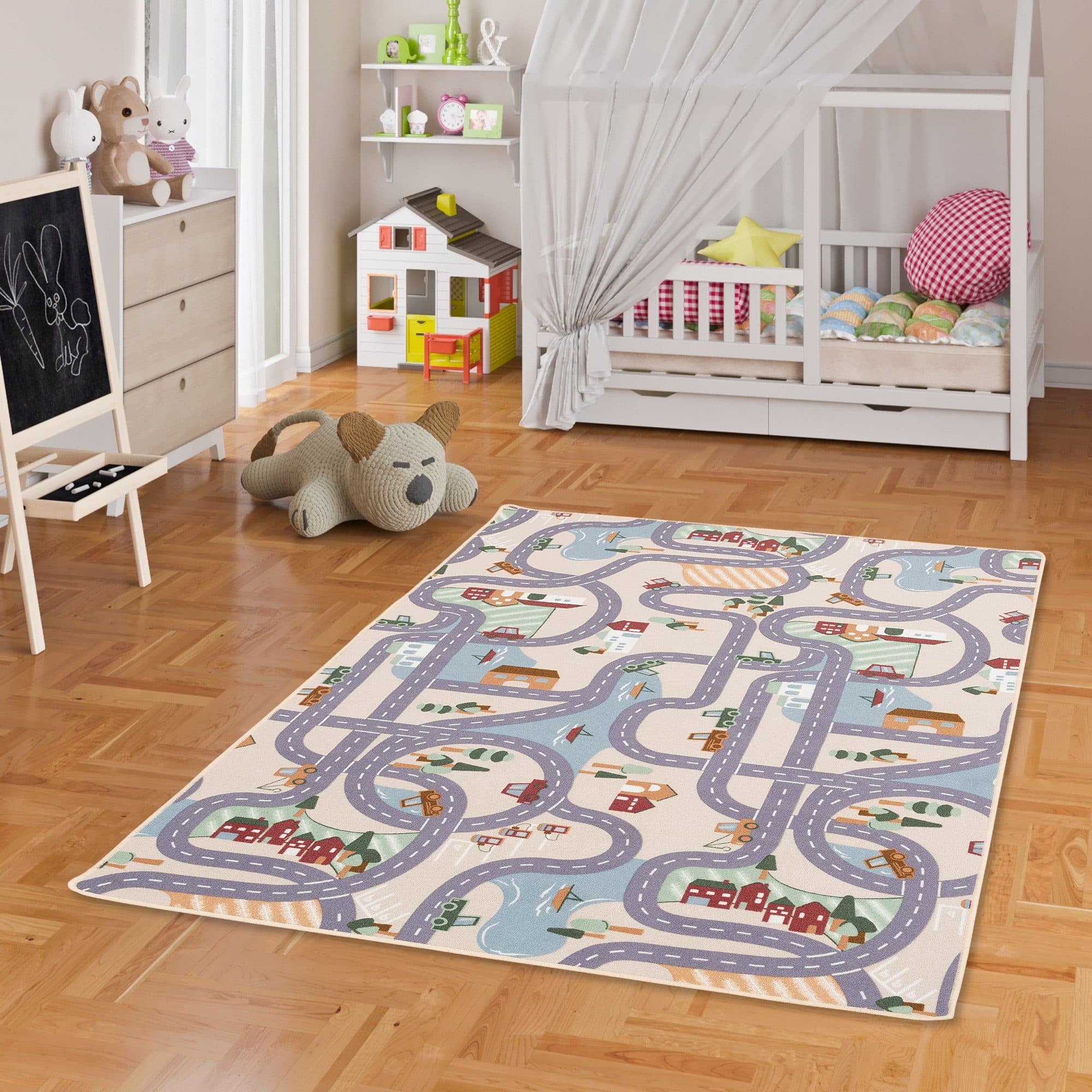 Snapstyle Kinderteppich Straßenmotiv Beige Rechteckig 4mm Höhe - Bild 2
