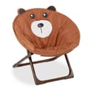 relaxdays Moonchair Kinderstuhl Faltbar Bär Braun/Weiß Schwarz Bild 2