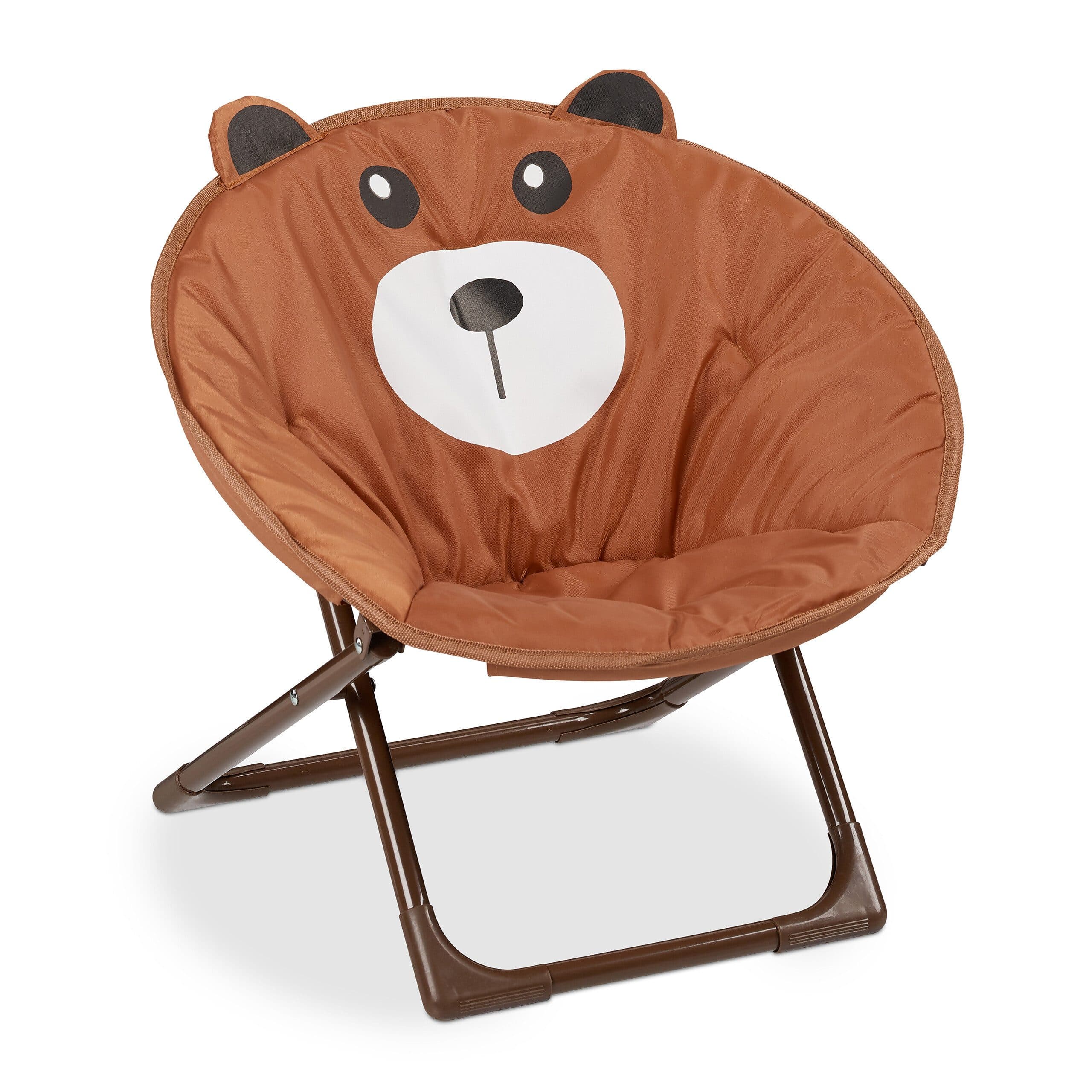 relaxdays Moonchair Kinderstuhl Faltbar Bär Braun/Weiß Schwarz - Bild 2