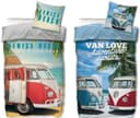 SkyBrands 2x Bettwäsche Set VW Bulli T1 Strand Bunt 100% Baumwolle Bild 2