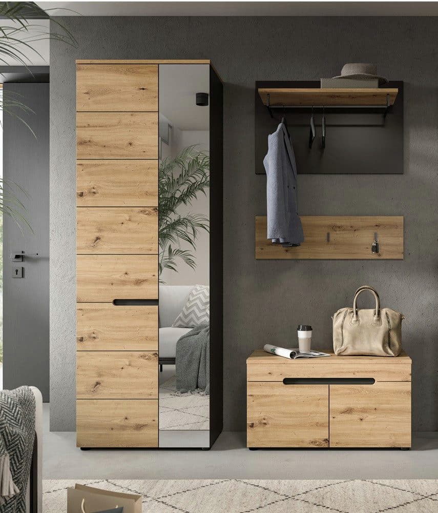 Garderobe Canu 3-teilig Eiche Dekor Grau - Bild 2