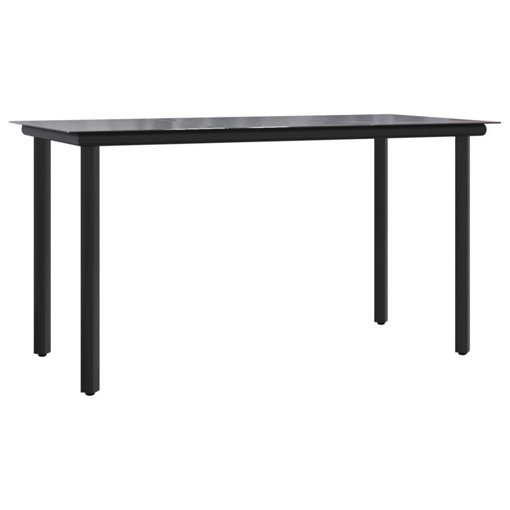 vidaXL Gartentisch Schwarz 200x100x74 cm Stahl Hartglas - Bild 2