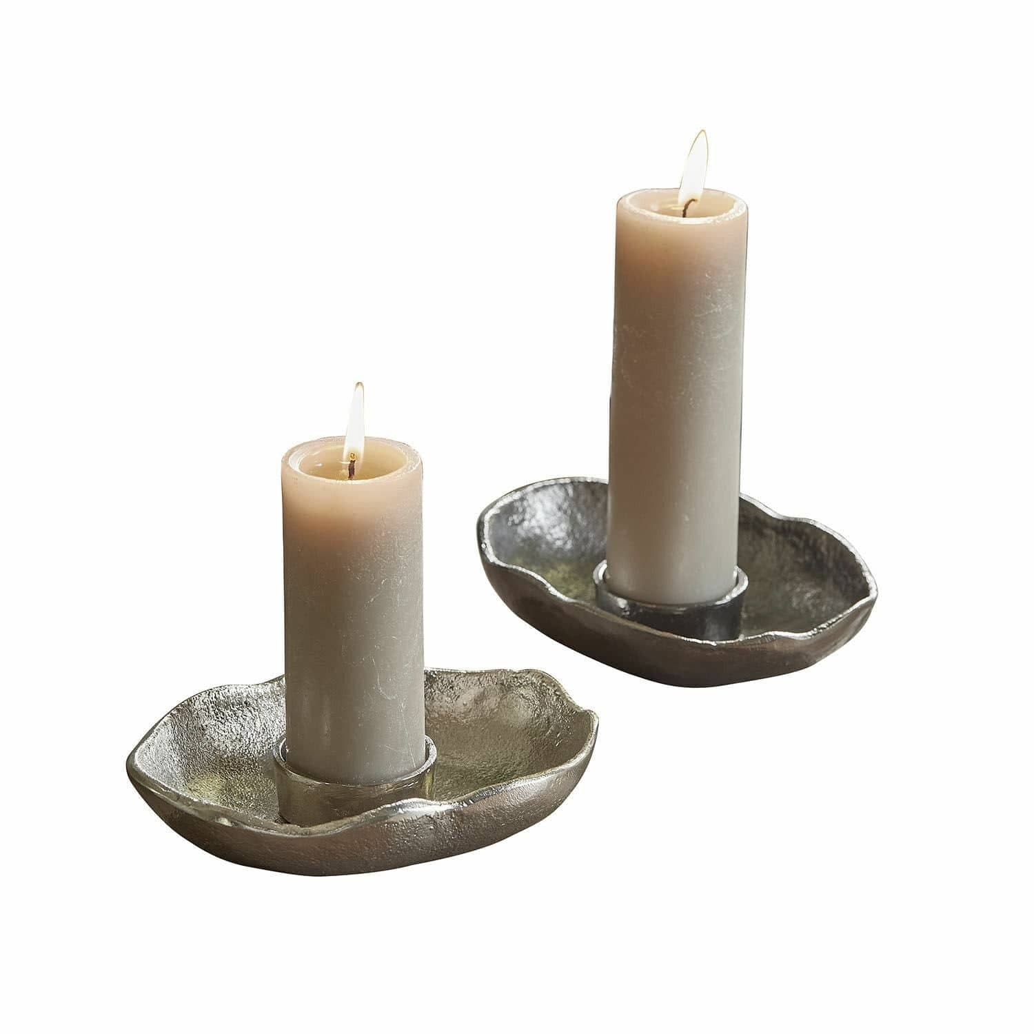 Mirabeau Kerzenständer 2er Set Quilvano Silber Schwarz Aluguss - Bild 2