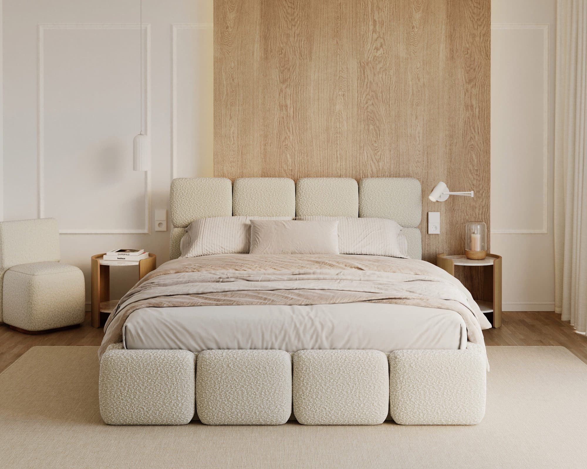 thematys Polsterbett mit Bettkasten und Lattenrost Beige - Bild 2