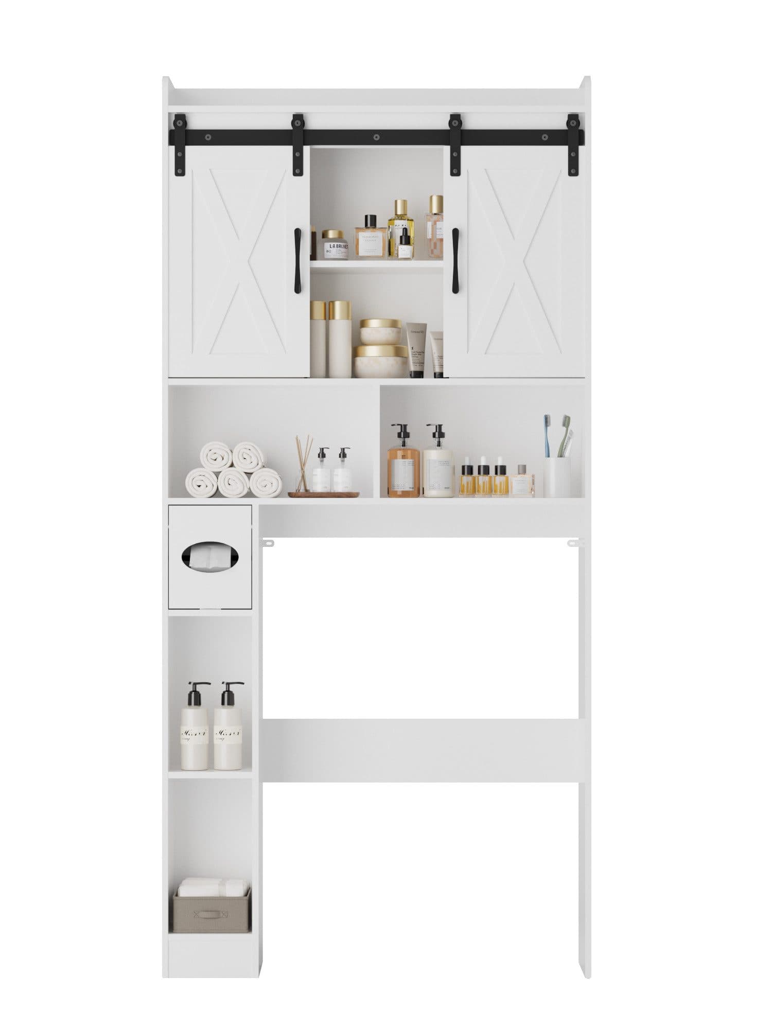 FiveWillowise Badkommode Weiß mit Schrank & Türen - Bild 2
