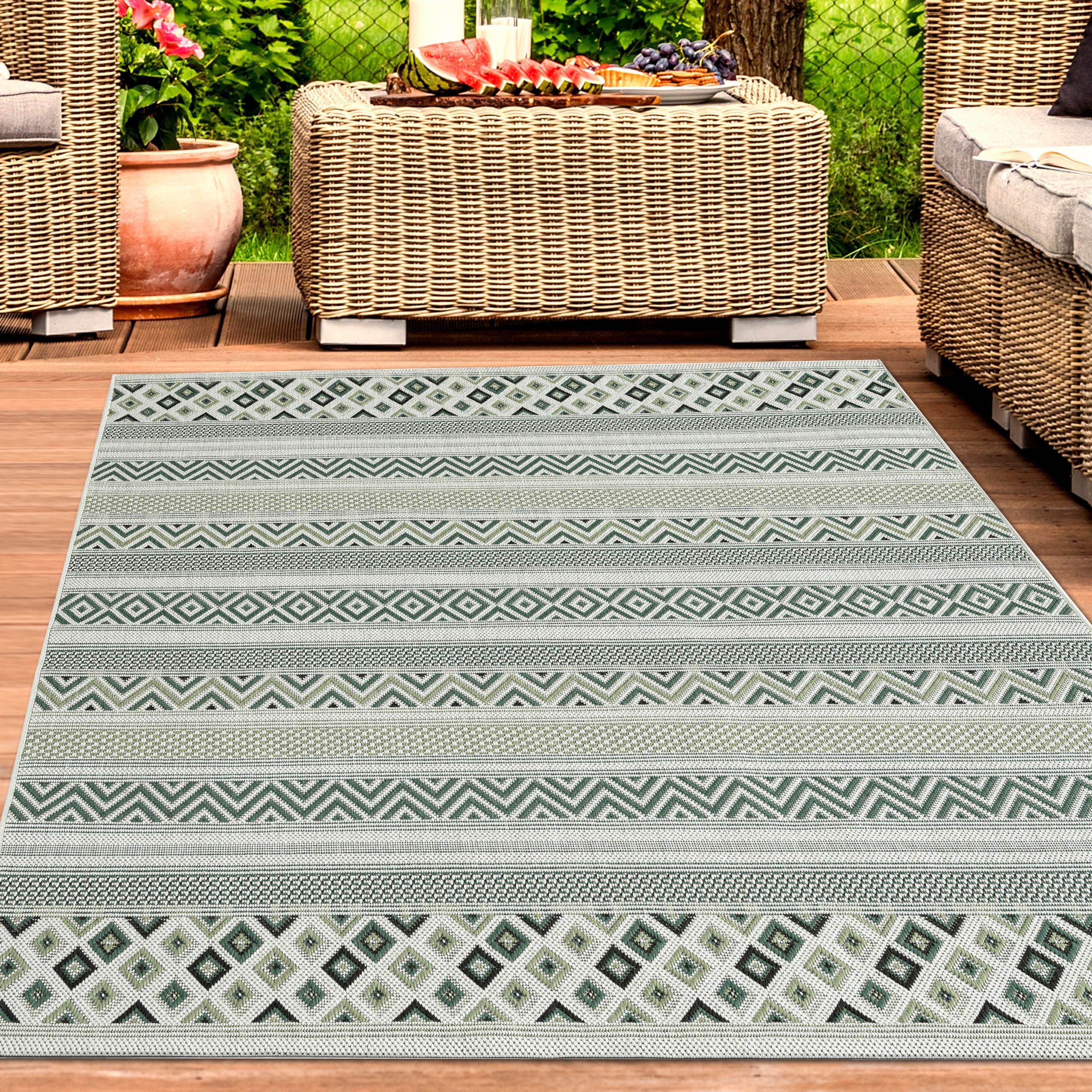Carpetia Outdoorteppich Sisal Optik Sand Grün Outdoor Indoor - Bild 2