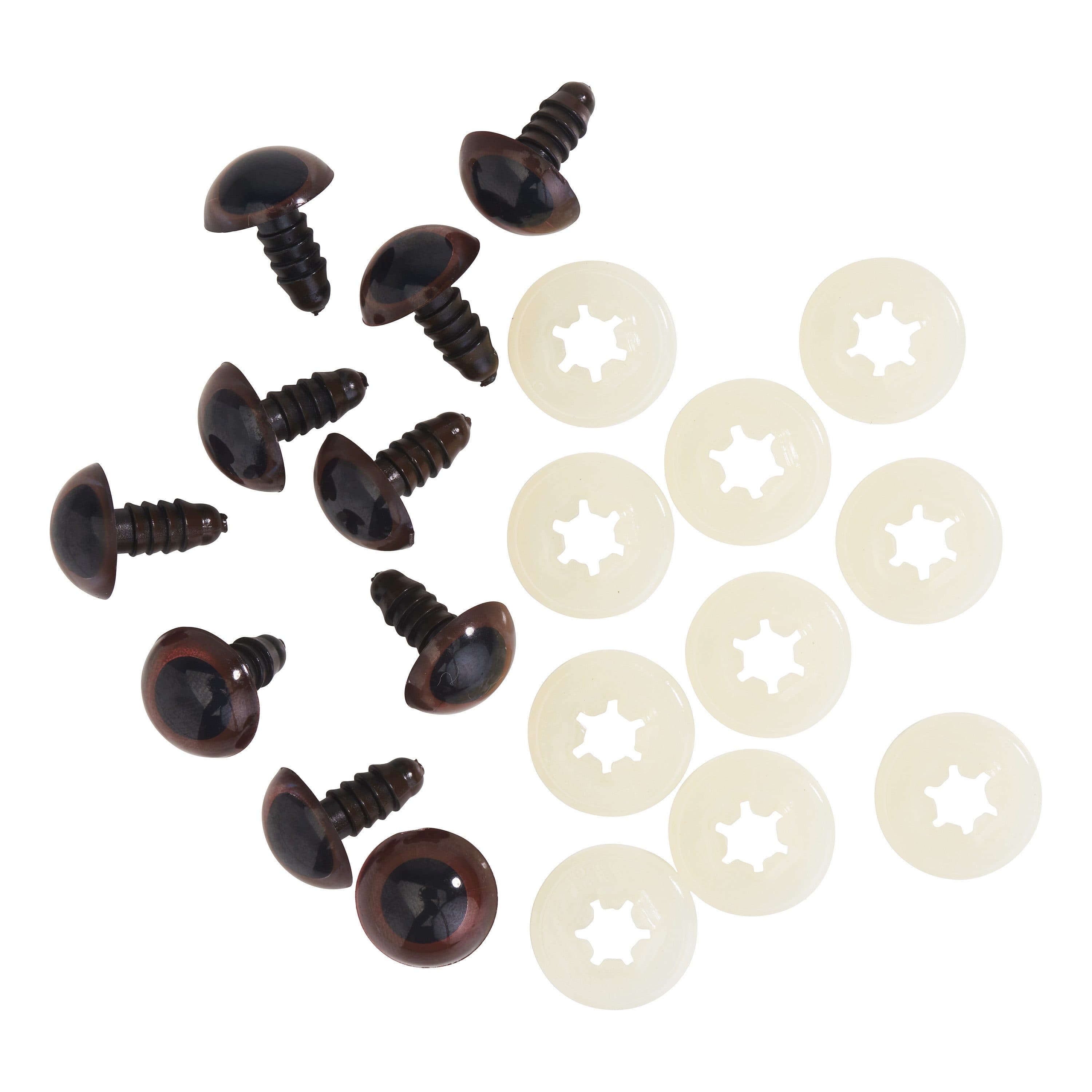 Rayher Kuscheltier Bären-/Tieraugen zum Feststecken, Ø 12 mm, Braun