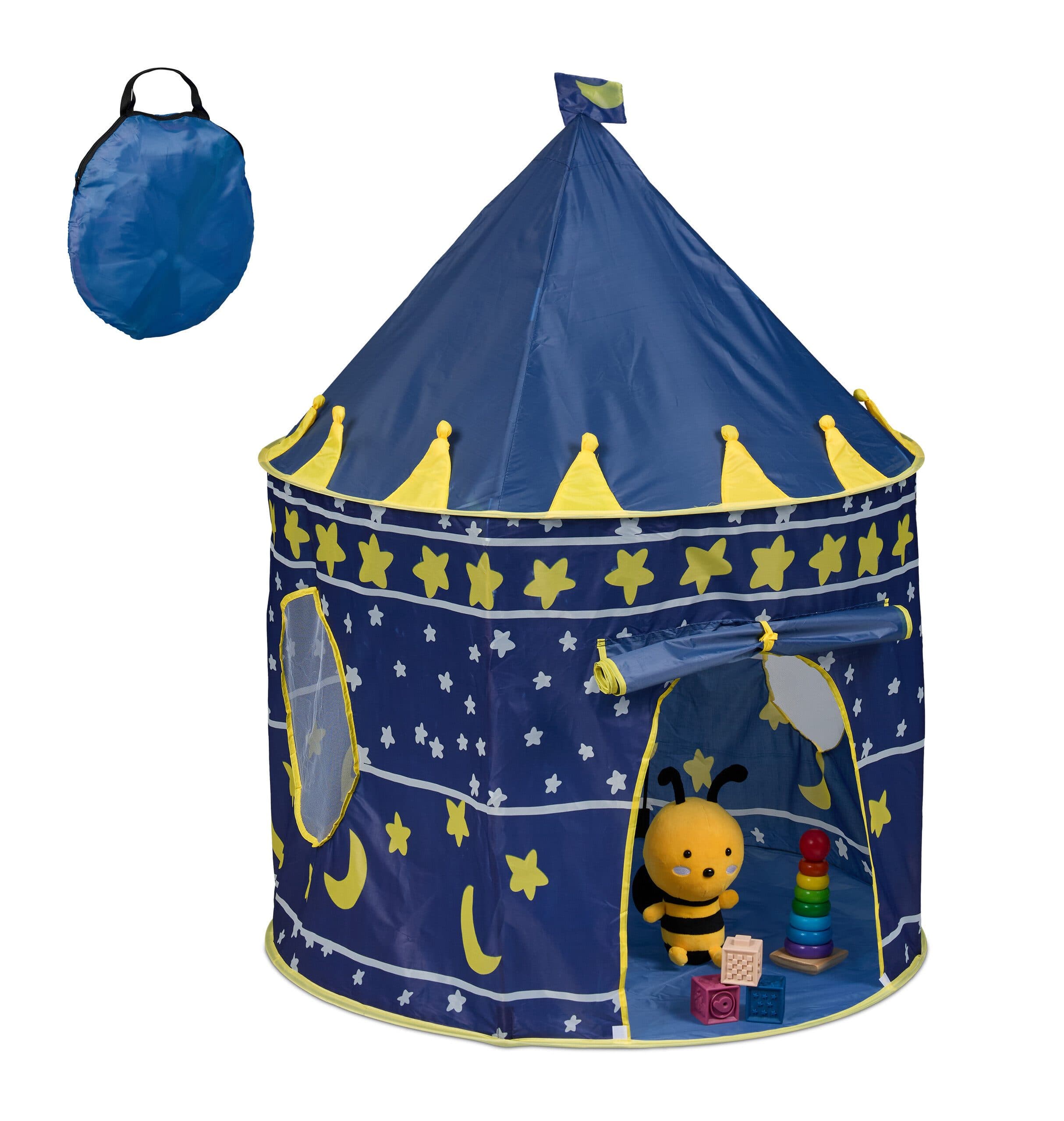 relaxdays Spielzelt Mond und Sterne Blau Gelb Weiß - Bild 2