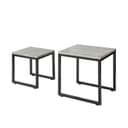 SoBuy Satztisch FBT42 2er Set Couchtisch Beistelltisch Grau/Schwarz Metall Bild 2