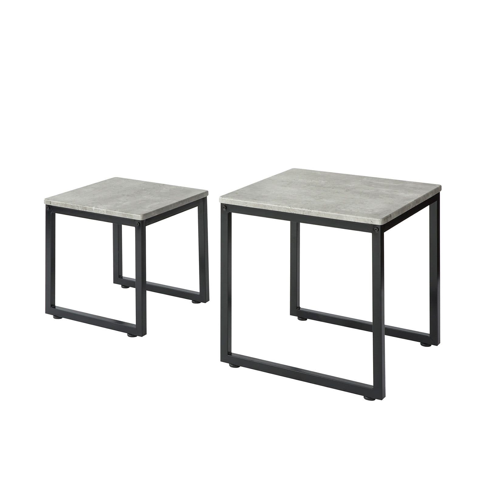 SoBuy Satztisch FBT42 2er Set Couchtisch Beistelltisch Grau/Schwarz Metall - Bild 2