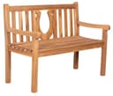 MR.DEKO Gartenbank Teak Hufeisen 120 cm Massive Sitzbank Bild 2