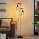 Nettlife Stehlampe Retro Holz 151cm mit Kippschalter LED wechselbar Bild 2
