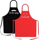 nomsum Kochschürze 2-teiliges Küchenschürzen-Set für Paare Rot/Schwarz Bild 2