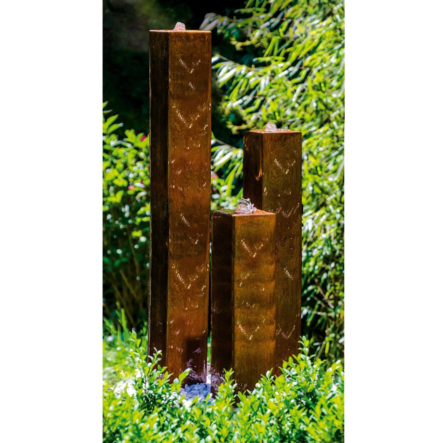 KÖHKO® Gartenbrunnen Brasilien Cortenstahl mit LED-Beleuchtung - Bild 2
