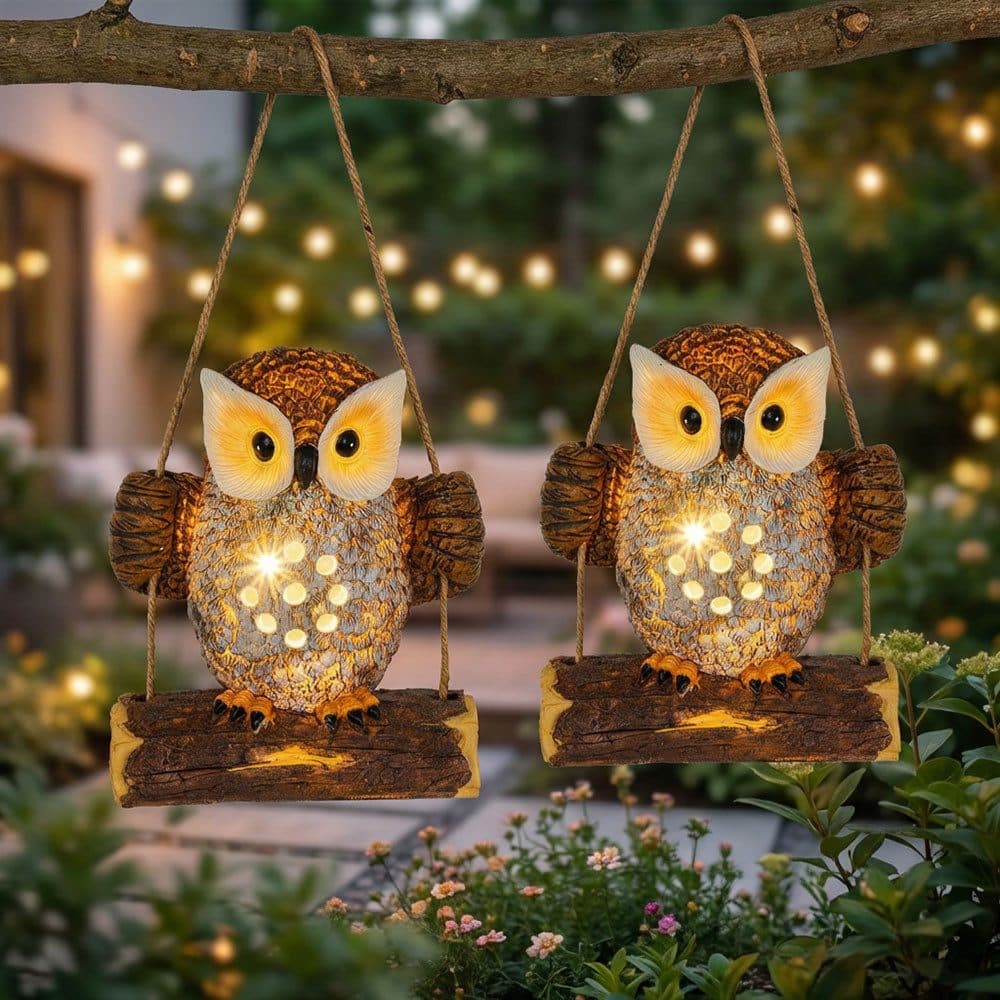 Haushalt International 2er Set LED Eule Solarleuchte Warmweiß - Bild 2