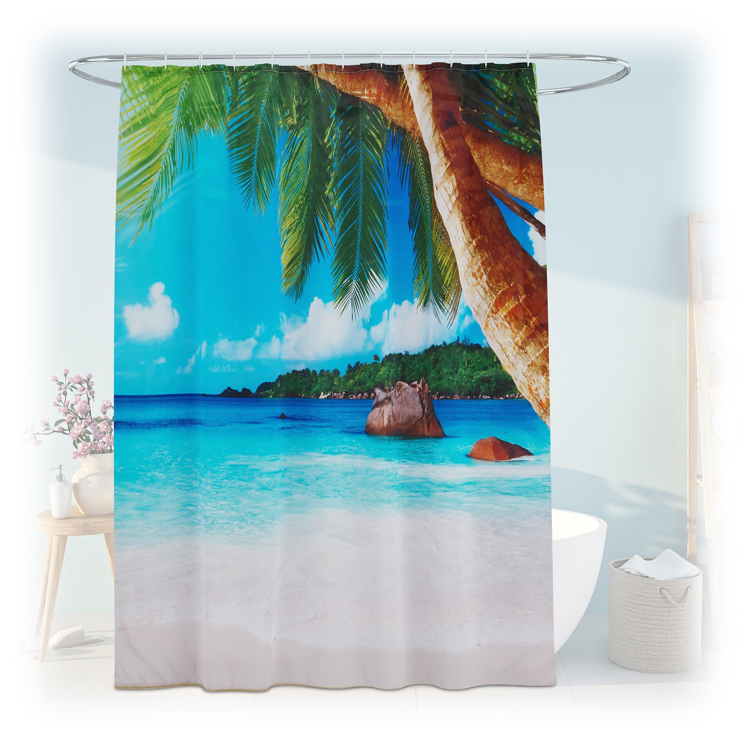 relaxdays Duschvorhang Tropical Wasserabweisend mit Haken - Bild 2