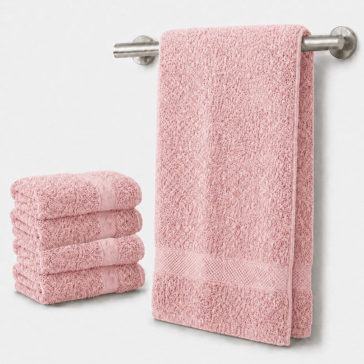 Komfortec Handtuch Set 4-tlg. 100% Baumwolle Rosa Frottee - Bild 2