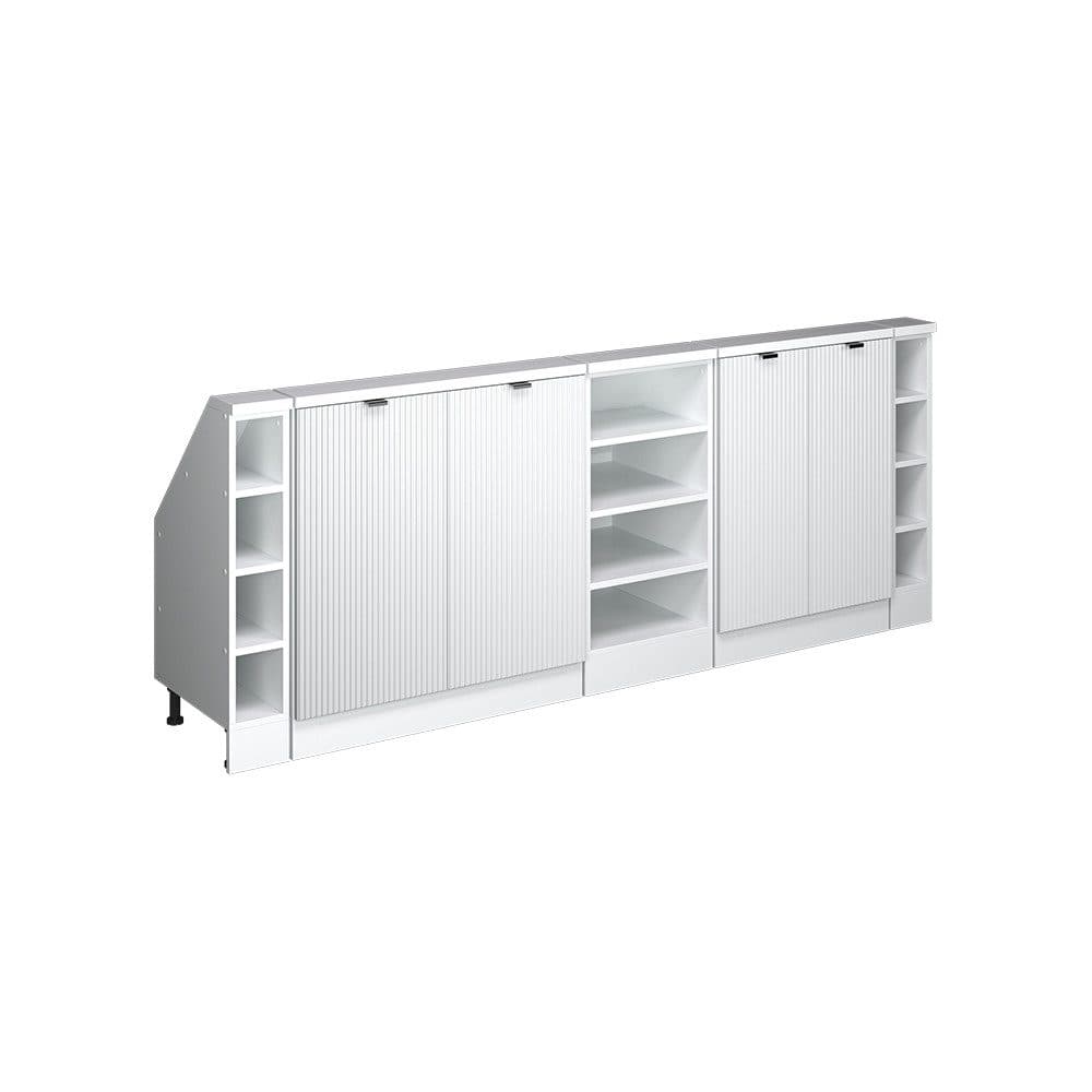 Vicco Kommode Rion 5er Set Weiß Riffel Dachschrägenzeile - Bild 2