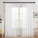 Deconovo Voile Gardinen mit Kräuselband Leinenoptik 2er Set Bild 2