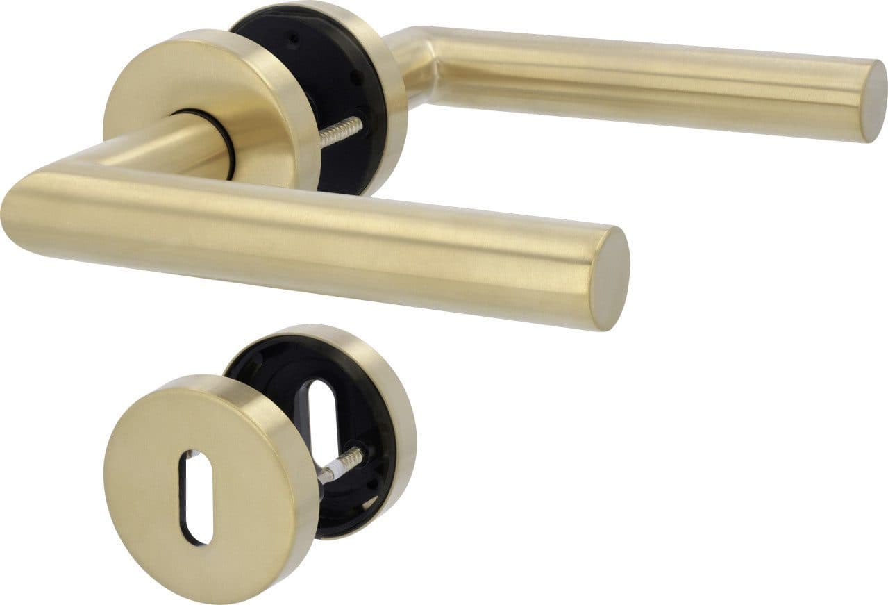 Alpertec Türgriff-Garnitur Rosette Fair I BB Edelstahl gold matt