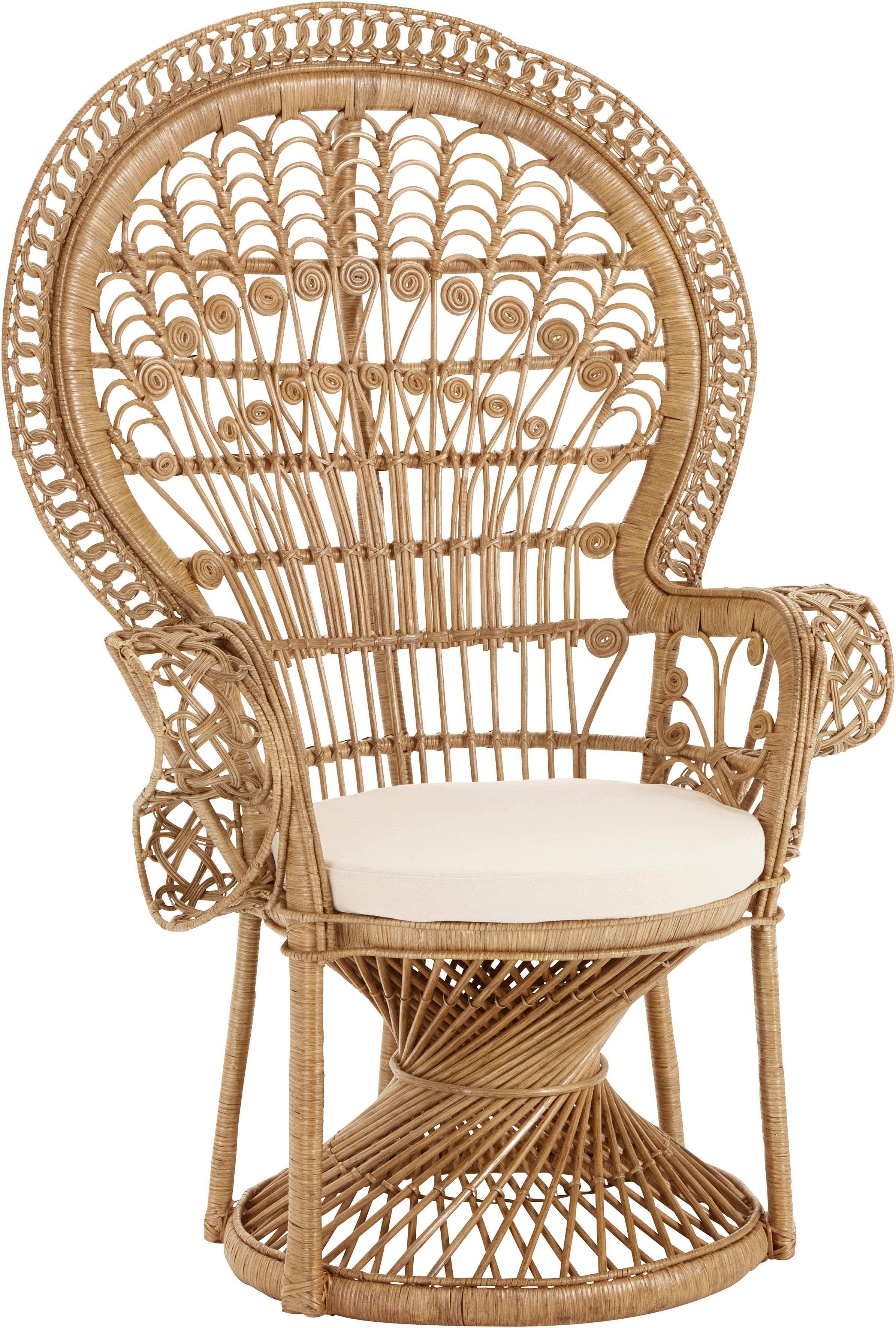 Rattanstuhl grau HOFMANN LIVING AND MORE Rattan mit Kissenauflage - Bild 2