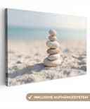 OneMillionCanvasses® Leinwandbild Steine Sand Meer 30x20 cm Bild 2