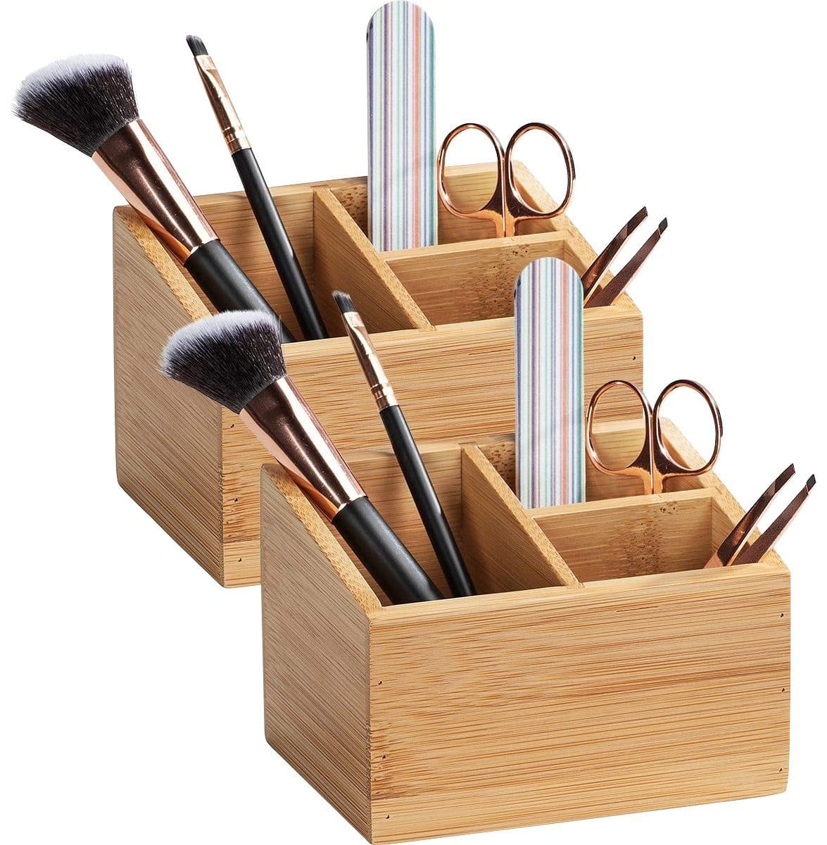 WENKO Aufbewahrungsbox Terra Set 2 St Bambus Bad-Organizer Braun - Bild 2