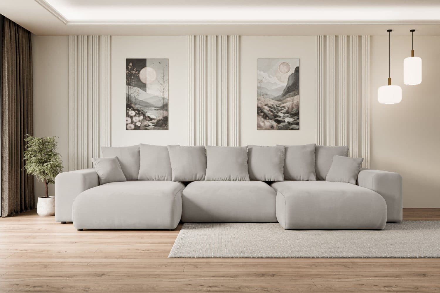 ALTDECOR Wohnlandschaft ESKAR-U U-Form mit Schlaffunktion und Bettkasten - Bild 2