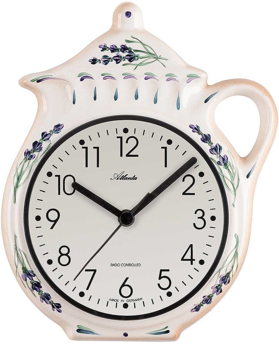 Atlanta Wanduhr Funk Weiß Keramik Klassisch